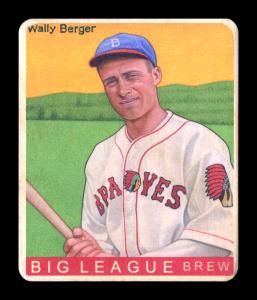 Picture, Helmar Brewing, R319-Helmar Card # 458, Wally Berger, Yellow sky, Boston Braves