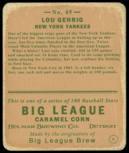 Picture, Helmar Brewing, R319-Helmar Card # 45, Lou GEHRIG, Swinging, New York Yankees