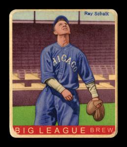 Picture, Helmar Brewing, R319-Helmar Card # 463, Ray SCHALK (HOF), looking for pop up, Chicago White Sox