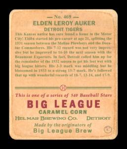 Picture, Helmar Brewing, R319-Helmar Card # 469, Elden Aucker, Pitching Follow Through, Detroit Tigers