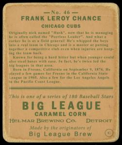 Picture, Helmar Brewing, R319-Helmar Card # 46, Frank CHANCE, Portrait, Chicago Cubs