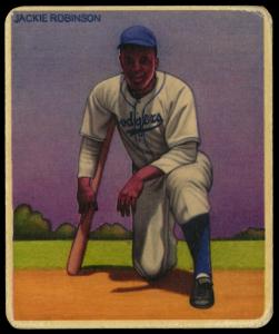 Picture, Helmar Brewing, R319-Helmar Card # 56, Jackie Robinson (HOF), Kneeling, Brooklyn Dodgers