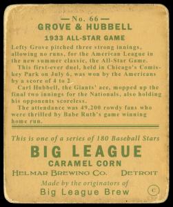 Picture, Helmar Brewing, R319-Helmar Card # 66, Carl HUBBELL, Lefty GROVE, Standing, Multiple