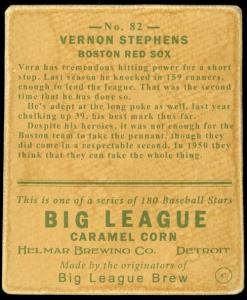 Picture, Helmar Brewing, R319-Helmar Card # 82, Vern Stephens, Standing, Boston Red Sox