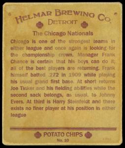Picture, Helmar Brewing, R321-Helmar Card # 10, Frank CHANCE; Joe TINKER; Harry Steinfeld; John EVERS, NL NATIONAL, Chicago Cubs