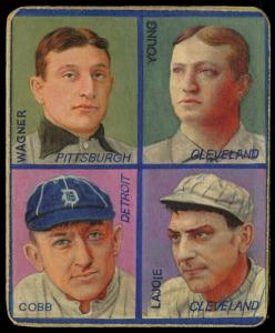 Picture of Helmar Brewing Baseball Card of Ty COBB & Nap LAJOIE, card number 14 from series R321-Helmar