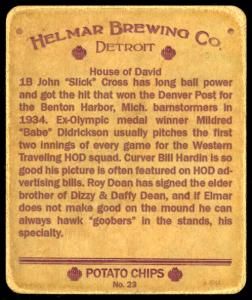 Picture, Helmar Brewing, R321-Helmar Card # 23, Babe DIDRICKSON; Elmer Dean; Slick Cross; Bill Hardin, BARNSTORMING, House Of David
