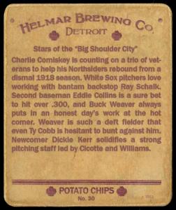 Picture, Helmar Brewing, R321-Helmar Card # 30, Eddie COLLINS, Ray SCHALK, Dickie Kerr & Buck Weaver, AL AMERICAN, Chicago White Sox