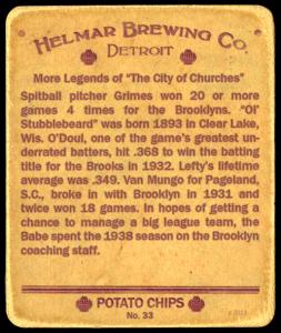 Picture, Helmar Brewing, R321-Helmar Card # 33, Burleigh GRIMES (HOF); Lefty O'Doul; Van Lingle Mungo; Babe RUTH (HOF);, NL NATIONAL, Brooklyn Dodgers