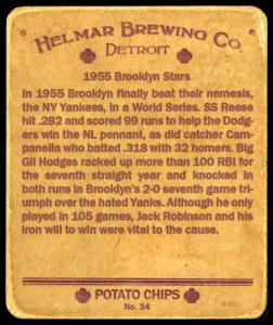 Picture, Helmar Brewing, R321-Helmar Card # 34, Roy CAMPANELLA (HOF); Gil Hodges; Pee Wee REESE (HOF); Jackie ROBINSON (HOF);, NL NATIONAL, Brooklyn Dodgers