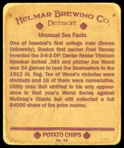 Picture, Helmar Brewing, R321-Helmar Card # 44, Neal Ball; Fred Tenney; Tris SPEAKER (HOF); Joe Wood;, AL AMERICAN, Boston Red Sox