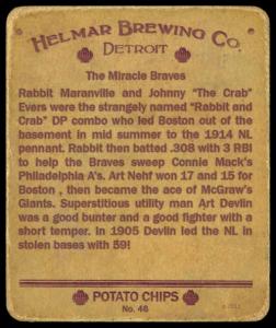 Picture, Helmar Brewing, R321-Helmar Card # 46, Art Devlin, Art Nehf, Rabbit MARANVILLE (HOF); Johnny EVERS (HOF);, NL NATIONAL, Boston Braves