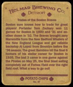 Picture, Helmar Brewing, R321-Helmar Card # 47, Tom Zachary; Al LOPEZ (HOF); Rabbit MARANVILLE (HOF); Babe RUTH (HOF);, NL NATIONAL, Boston Braves
