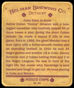 Picture, Helmar Brewing, R321-Helmar Card # 54, Ray DANDRIDGE (HOF); Christobal TORRIENTE (HOF); Hooks Jimenez; Jose MENDEZ (HOF), NEGRO LEAGUES, Cuba