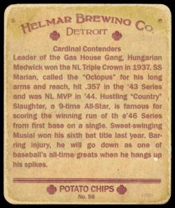 Picture, Helmar Brewing, R321-Helmar Card # 56, Joe MEDWICK (HOF); Marty Marion; Stan MUSIAL (HOF); Enos SLAUGHTER (HOF);, NL NATIONAL, St. Louis Cardinals
