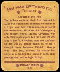 Picture, Helmar Brewing, R321-Helmar Card # 62, Ray Chapman; Stan COVELESKI; Joe SEWELL; George Uhle;, AL AMERICAN, Cleveland Indians