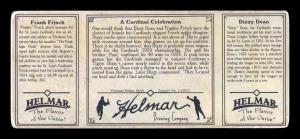 Picture, Helmar Brewing, T202-Helmar Card # 10, Dizzy DEAN; Frank FRISCH;, A Cardinal Celebration, St. Louis Cardinals