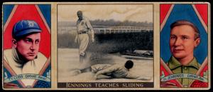 Picture of Helmar Brewing Baseball Card of Ty Cobb; Hughie JENNINGS, card number 9 from series T202-Helmar