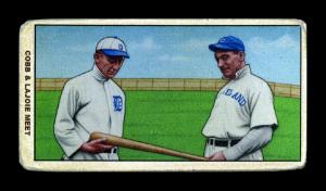 Picture of Helmar Brewing Baseball Card of Ty COBB & Nap LAJOIE, card number 384 from series T206-Helmar