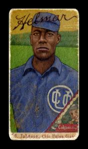 Picture, Helmar Brewing, T206-Helmar Card # 461, Topeka Jack Johnson, Rolling hills behind, Chicago Union Giants