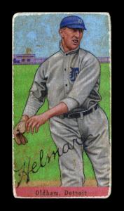 Picture, Helmar Brewing, T206-Helmar Card # 476, Red Oldham, Knees up pitching follow through, Detroit Tigers