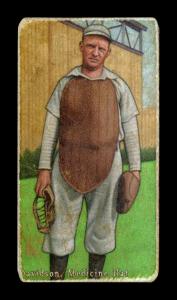 Picture, Helmar Brewing, T206-Helmar Card # 492, Samuel Davidson, Mask hanging from hand, Medicine Hat Hatters