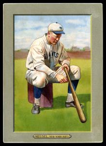 Picture of Helmar Brewing Baseball Card of Irish Meusel, card number 102 from series T3-Helmar