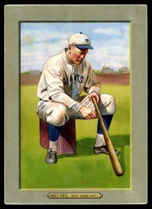 Picture, Helmar Brewing, T3-Helmar Card # 103, Bob Meusel, Leaning on bat, New York Yankees
