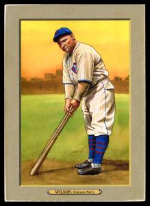 Picture, Helmar Brewing, T3-Helmar Card # 141, Hack WILSON, Tapping plate with bat, Chicago Cubs