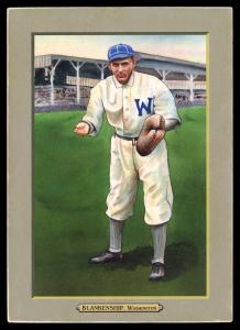 Picture, Helmar Brewing, T3-Helmar Card # 143, Cliff Blankenship, Standing with catcher's mitt, Washington Senators