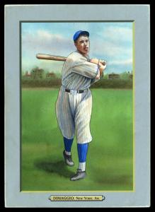 Picture, Helmar Brewing, T3-Helmar Card # 151, Joe DiMAGGIO, Young; batting follow through, New York Yankees