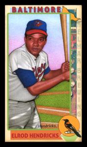 Picture of Helmar Brewing Baseball Card of Elrod Hendricks, card number 101 from series This Great Game 1960s
