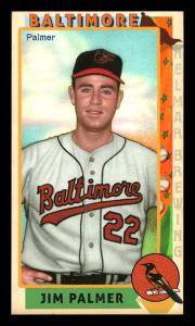Picture of Helmar Brewing Baseball Card of JIM PALMER, card number 104 from series This Great Game 1960s