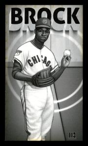 Picture, Helmar Brewing, This Great Game 1960s Card # 113, Lou BROCK, Knees up; ball in hand, Chicago Cubs