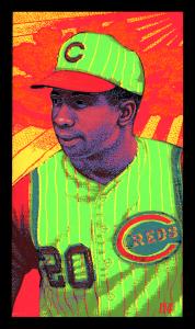 Picture, Helmar Brewing, This Great Game 1960s Card # 114, Frank Robinson (HOF), Chest up; looking to his right, Cincinnati Reds