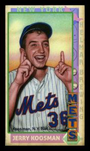 Picture, Helmar Brewing, This Great Game 1960s Card # 118, Jerry Koosman, Two fingers pointed up, New York Mets