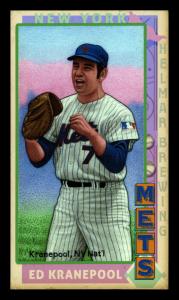 Picture, Helmar Brewing, This Great Game 1960s Card # 119, Ed Kranepool, Talking it up; knees up, New York Mets