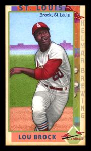 Picture of Helmar Brewing Baseball Card of Lou BROCK, card number 124 from series This Great Game 1960s