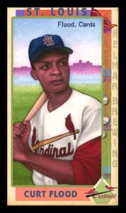 Picture, Helmar Brewing, This Great Game 1960s Card # 125, Curt Flood, Bat on shoulder; elbow and up, blue cap, St. Louis Cardinals
