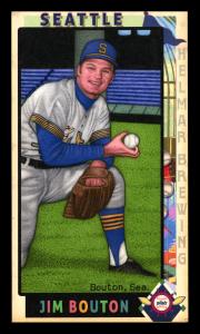 Picture of Helmar Brewing Baseball Card of Jim Bouton, card number 128 from series This Great Game 1960s