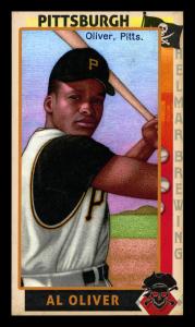 Picture, Helmar Brewing, This Great Game 1960s Card # 134, Al Oliver, Close batting stance, bat up, Pittsburgh Pirates