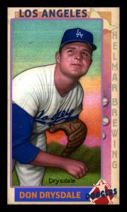 Picture, Helmar Brewing, This Great Game 1960s Card # 137, Don DRYSDALE, Leaning forward, sunset, Los Angeles Dodgers