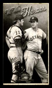 Picture, Helmar Brewing, This Great Game 1960s Card # 155, Bill Freehan; Mickey Lolich;, Talking together on mound, Detroit Tigers