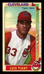 Picture of Helmar Brewing Baseball Card of Luis Tiant, card number 158 from series This Great Game 1960s