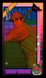 Picture, Helmar Brewing, This Great Game 1960s Card # 161, Larry Brown, Batting pose, Cleveland Indians