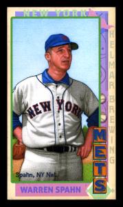 Picture, Helmar Brewing, This Great Game 1960s Card # 168, Warren SPAHN (HOF), Hand on hip, looking up, New York Mets