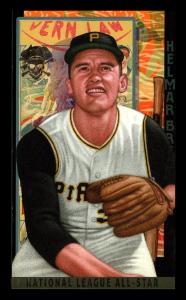 Picture, Helmar Brewing, This Great Game 1960s Card # 16, Vern Law, Smiling, looking up. Glove mostly obscures lettering on uniform. All-Star format., Pittsburgh Pirates