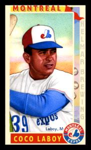 Picture of Helmar Brewing Baseball Card of Coco Laboy, card number 182 from series This Great Game 1960s