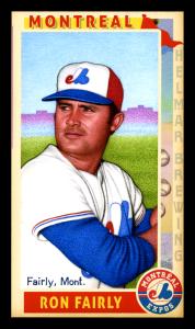 Picture, Helmar Brewing, This Great Game 1960s Card # 183, Ron Fairly, close side view batting stance, Montreal Expos