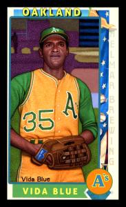 Picture, Helmar Brewing, This Great Game 1960s Card # 187, Vida Blue, Glove, hand at waiste, Oakland Athletics